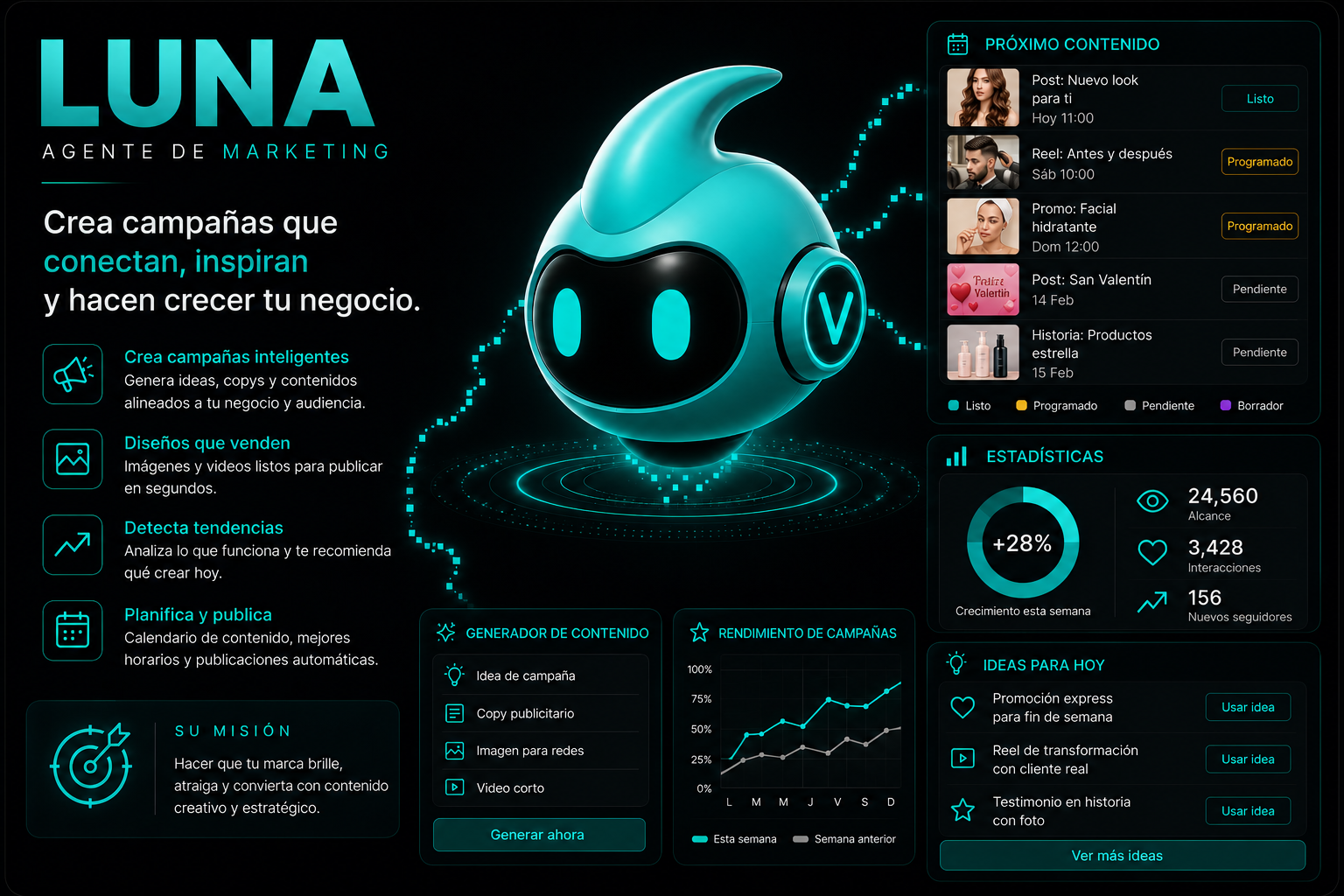 Luna, tu asistente de marketing IA
